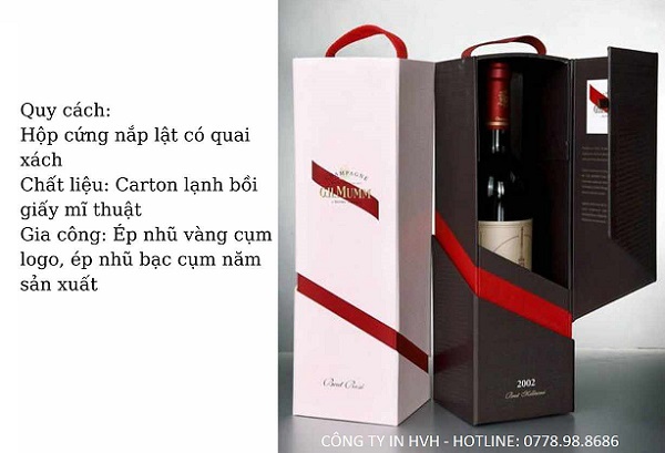 Các kiểu dáng in hộp rượu bằng giấy