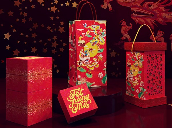 Mẫu hộp bánh trung thu hình đèn lồng đẹp mắt