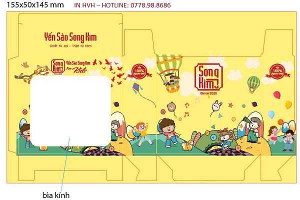 Kích thước in hộp yến sào